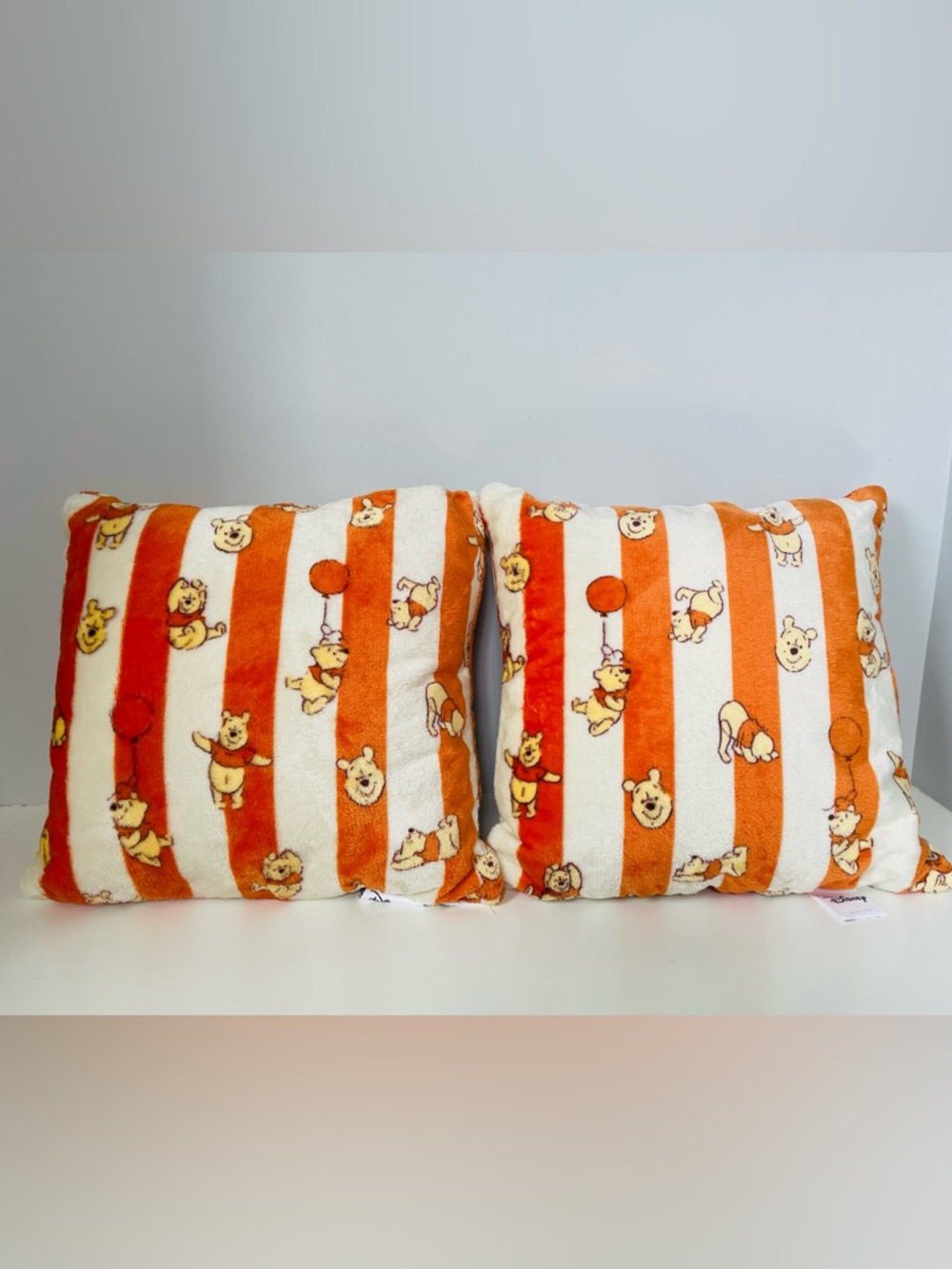 Disney Winnie The Pooh Super Soft Faux Fur Throw Pillows Set Of Two 16x16